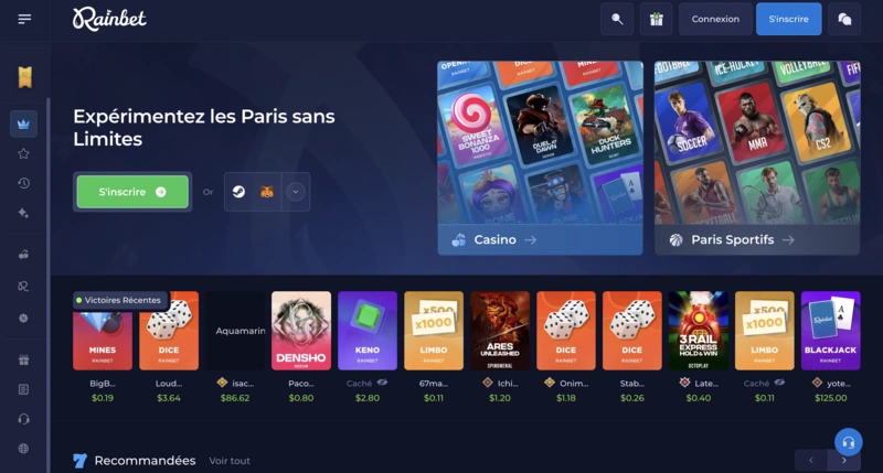 Rainbet Homepage